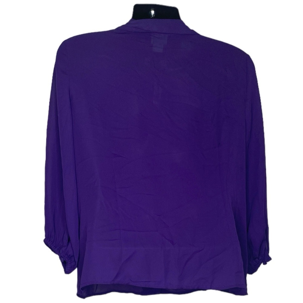 Jaclyn Smith Chiffon Ruffle Blouse (Size:XL, Color:Purple) - Picture 2 of 5